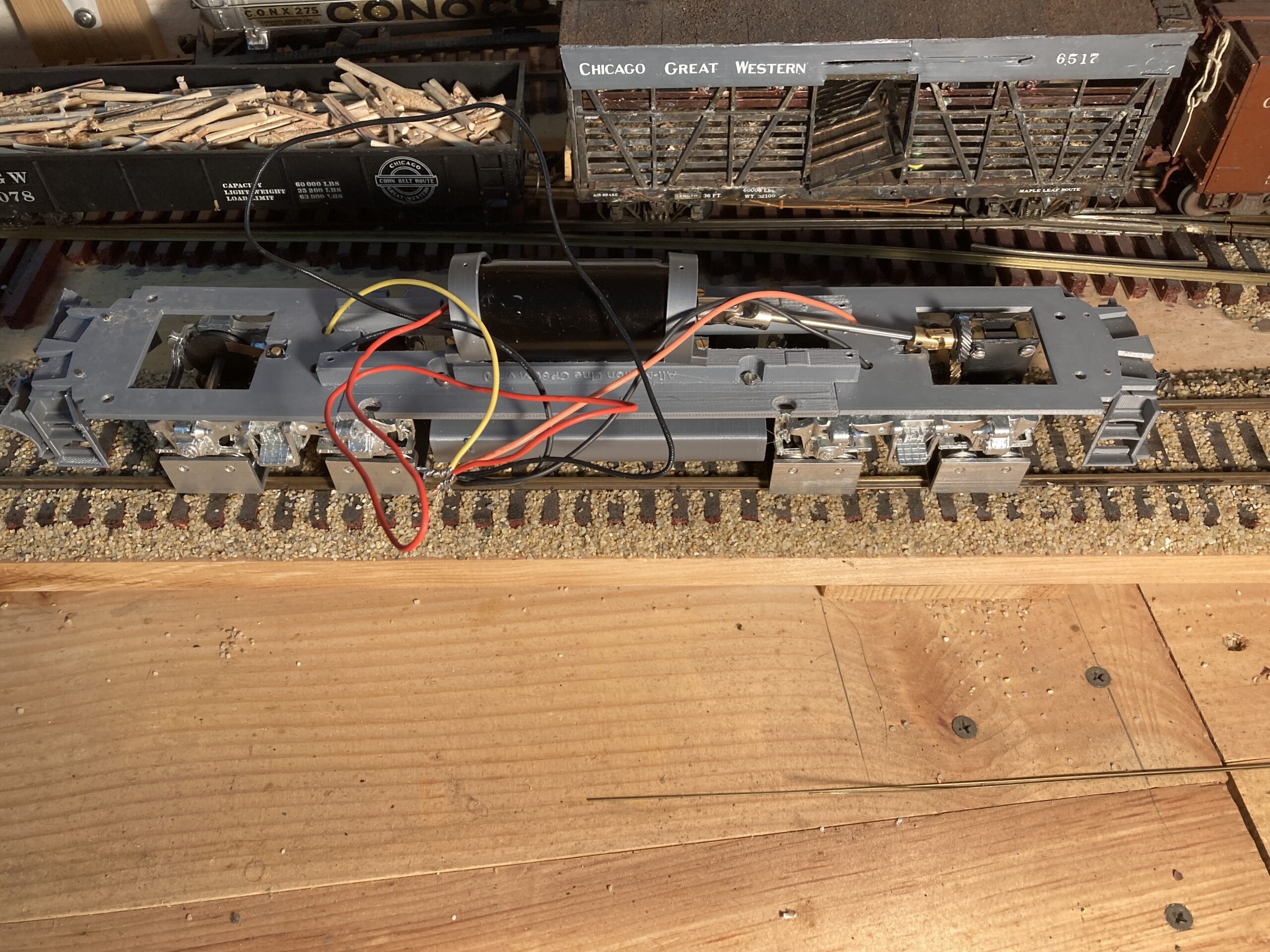 3 Rail to 2 Rail Conversion MTH GP35 All Nation Single Drive Helical Gear Tower Transmission Blomberg Trucks Ready to Run (with Pilots) PN#392AN - Image 8