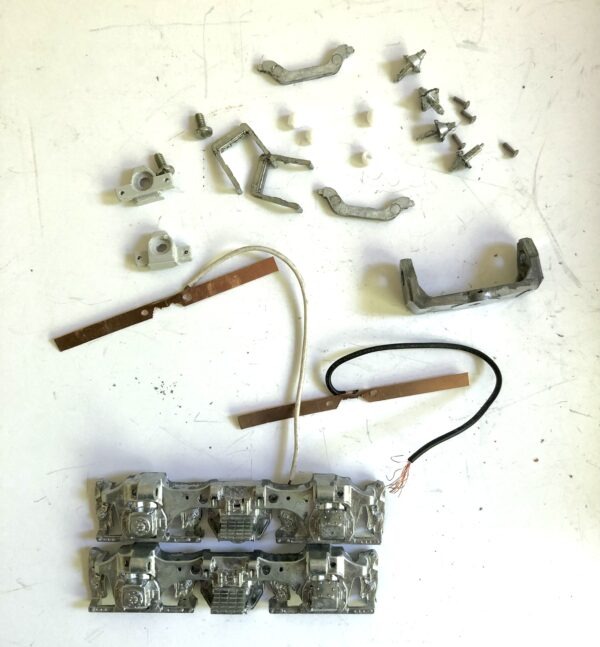 All Nation Blomberg Truck Sideframe Kit Unassembled (single) With Power Truck Journal Bearings (4) Electric Wipers(2) & Wiper Hangers(2) with Screws PN#491ANKWIPERS