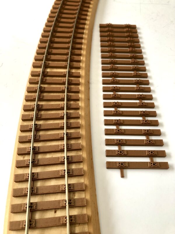 All Nation P48 Flex Ties Simulated Wood With Tie Plates For Code 100 3D Printed (4 Sections, 9.5" each) PN#582AN - Image 5