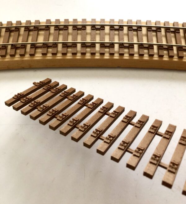 All Nation P48 Flex Ties Simulated Wood With Tie Plates For Code 100 3D Printed (4 Sections, 9.5" each) PN#582AN