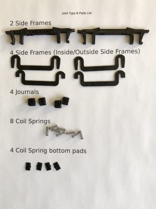 All Nation AAR Type B Truck KIT UNASSEMBLED 40" Wheels (Single) with Resin brake cylinders PN#445ANK - Image 2