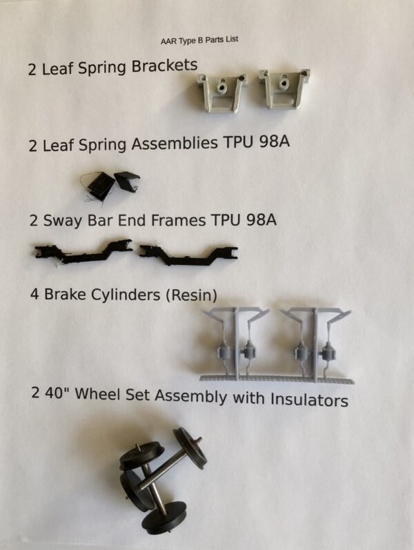 All Nation AAR Type B Truck KIT UNASSEMBLED 40" Wheels (Single) with Resin brake cylinders PN#445ANK - Image 3