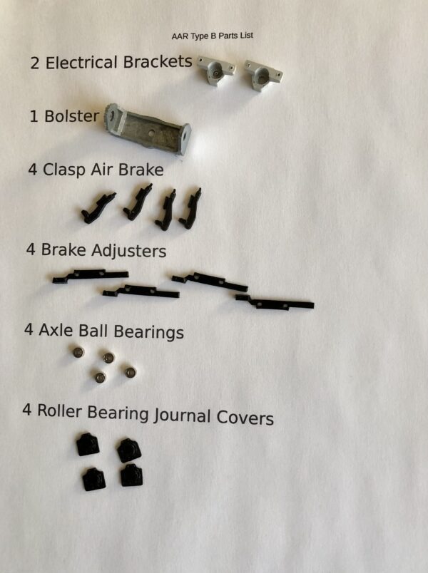 All Nation AAR Type B Truck KIT UNASSEMBLED 40" Wheels (Single) with Resin brake cylinders PN#445ANK - Image 4