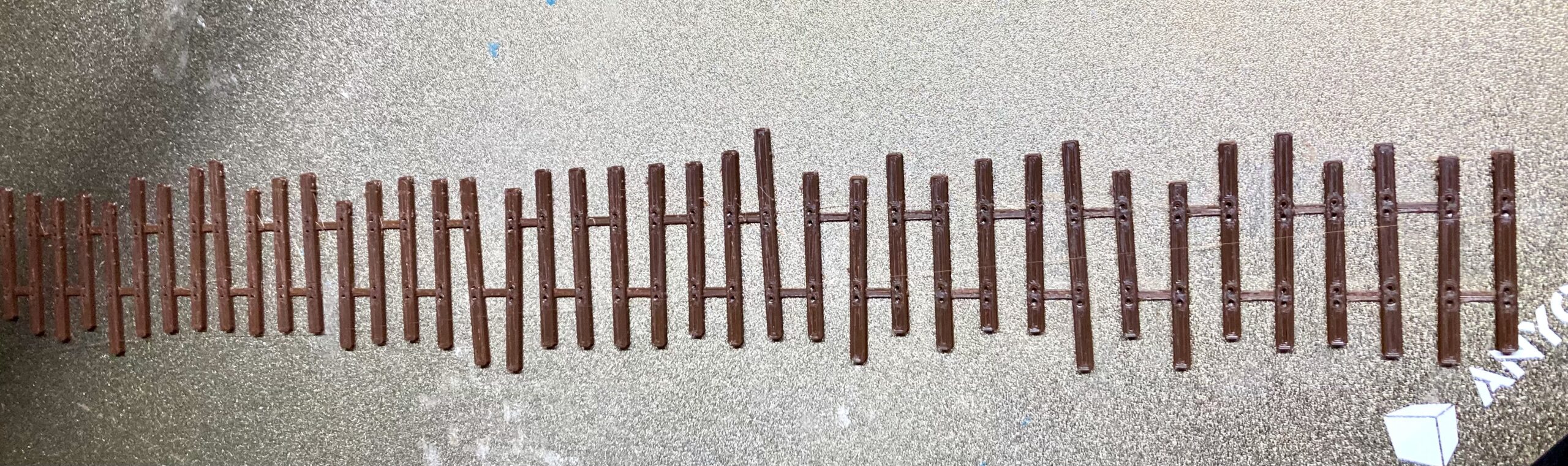 All Nation 0n3 Flex Ties With Spike Holes CROOKED – Rough Cut for Narrow Gauge Logging Roads Code 100 (19.5″) 3D Printed PN#632AN - Image 2