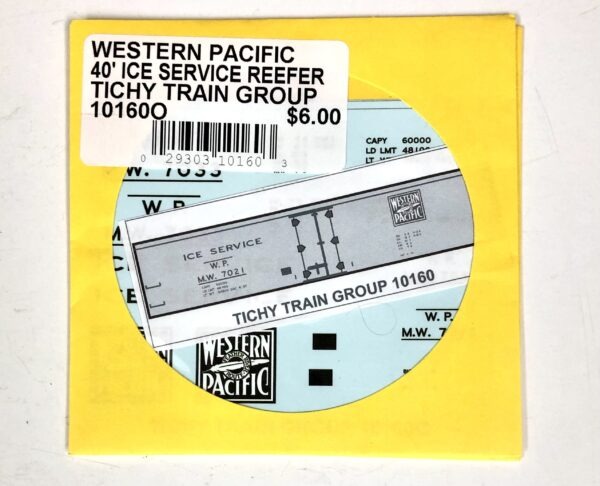 Western Pacific 40' Ice Service Reefer Decal PN#D21
